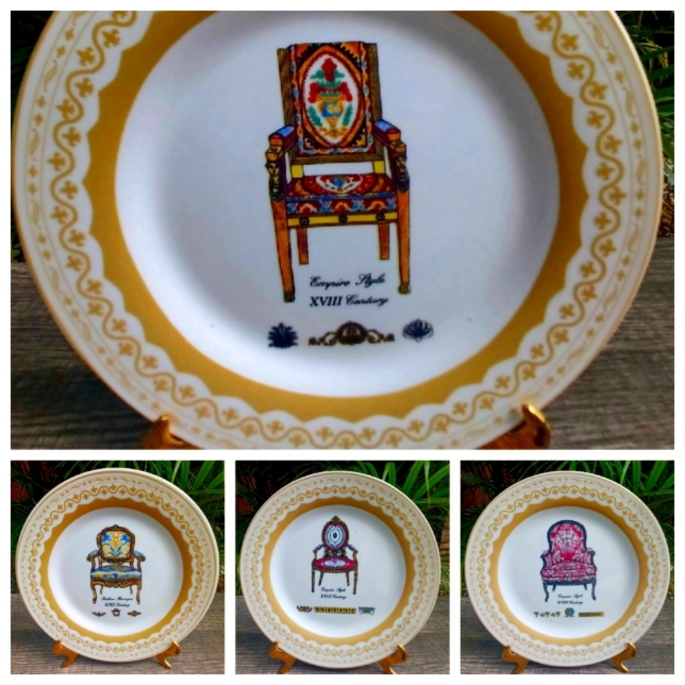 VTG Antique VICTORIAN PORCELAIN Plates & FREE GIFT